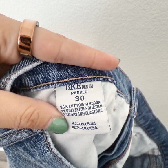 [BKE] Parker High Rise Distressed Denim Cut Off Shorts Stretch Raw Hem Size 30 - Picture 10 of 11